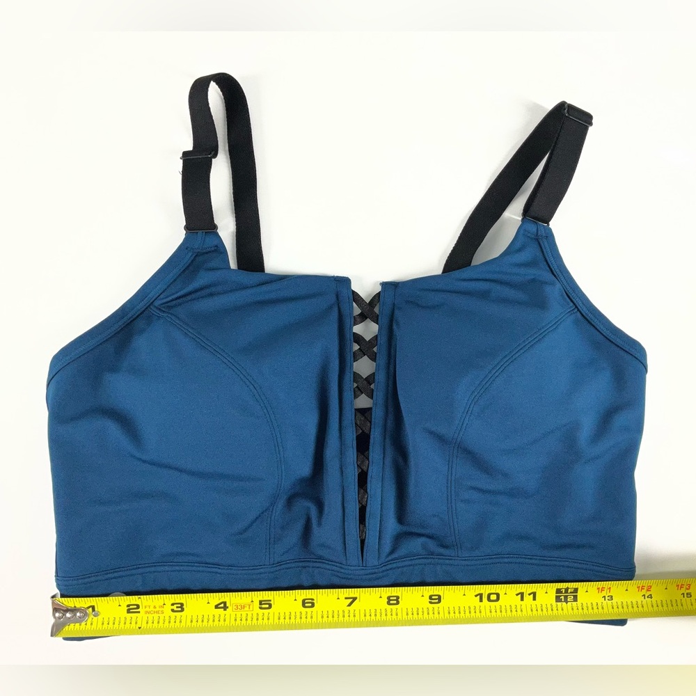 LIVI Active Pullover No-Wire Blue‎ Sports Bra Black Adjustable Straps Women’s 14 - Picture 7 of 12